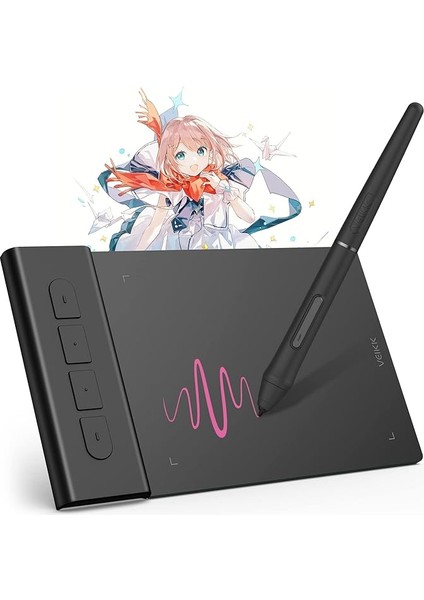 Osu Tablet Grafik Tablet VK430 4x3 Inç, Pilsiz Stylus 290RPS Raporlama Hızı, 8192 Baskı Hassasiyeti ve 4 Kullanılabilir Tuş, Windows/android/mac/chrome Os ile Uyumlu