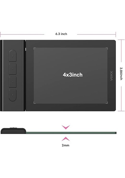 Osu Tablet Grafik Tablet VK430 4x3 Inç, Pilsiz Stylus 290RPS Raporlama Hızı, 8192 Baskı Hassasiyeti ve 4 Kullanılabilir Tuş, Windows/android/mac/chrome Os ile Uyumlu fiyatları
