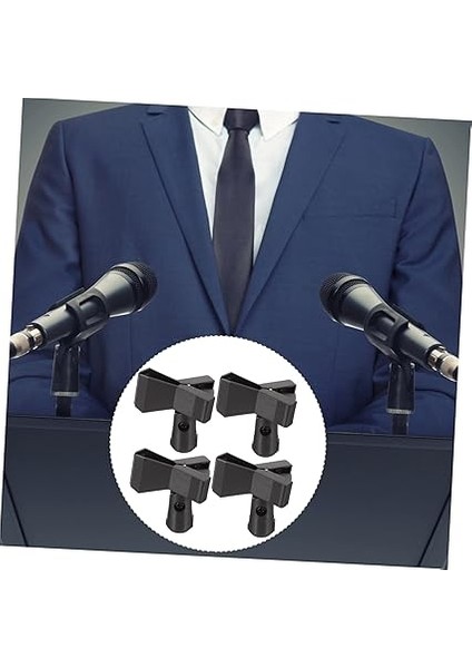 4ADET Lü Mikrofon Klipsi Seti Dayanıklı Mikrofon Tutucu Standart Yay Klipsi Kablosuz ve Kablolu Mikrofonlar modelleri