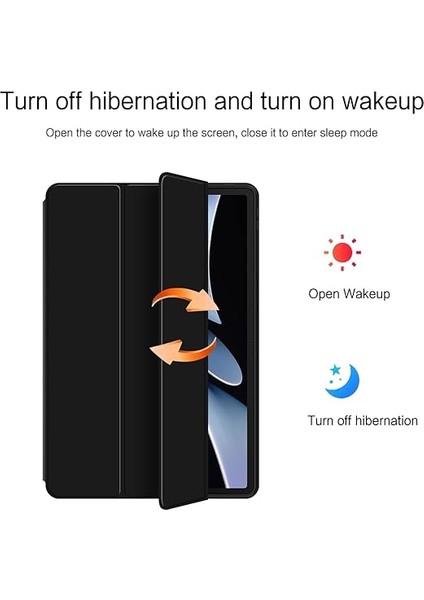 Huawei Matepad 12X (2024) 12 Inç Için Silikon Kılıf, Stant Fonksiyonlu ve Otomatik Uyuma/uyanma Fonksiyonlu Hafif Koruyucu Kılıf, Siyah fiyatları