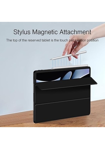 Huawei Matepad 12X (2024) 12 Inç Için Silikon Kılıf, Stant Fonksiyonlu ve Otomatik Uyuma/uyanma Fonksiyonlu Hafif Koruyucu Kılıf, Siyah indirimleri