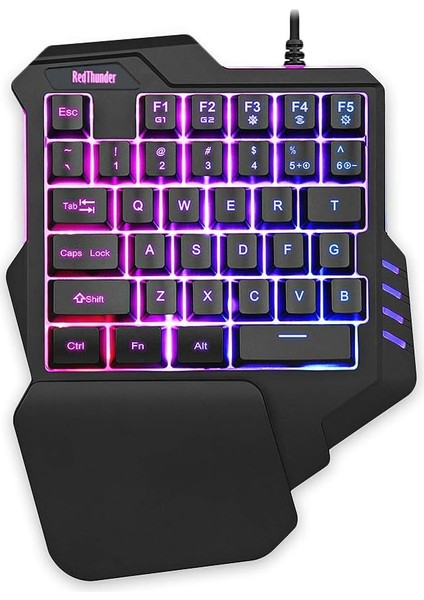 Tek Elle Rgb Arkadan Aydınlatmalı 35 Tuşları Mini Taşınabilir Oyun Klavyesi Ergonomik Oyun Denetleyicisi Pc Için Ps4 Xbox Gamer