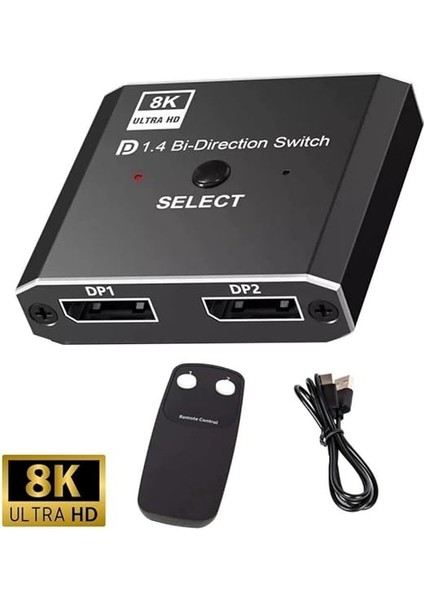 PX-4284 8k Displayport Kumandalı Çift Yönlü Çoklayıcı Switch Splitter (2 Pc-1 Monitör) fiyatları
