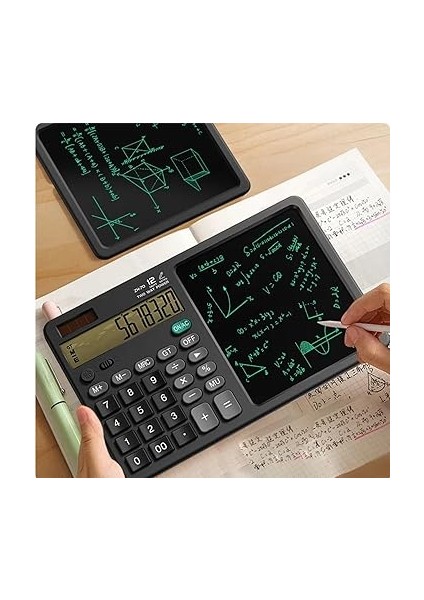 El Yazma LCD Not Defteri ile 12 Basamaklı Masaüstü Hesap Makinesi. Ofis, Okul, Ev Için Güneş Enerjili Standart Fonksiyon Hesaplayıcısı fırsatları