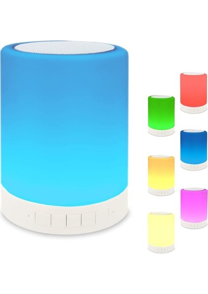 Taşınabilir Bluetooth Hoparlör, Gece Yönlendirme Işığı, Gece Lambaları, Dokunmatik Gece Lambaları, Renkli Dış Mekan LED Lambası, Mp3 Müzik Çalar