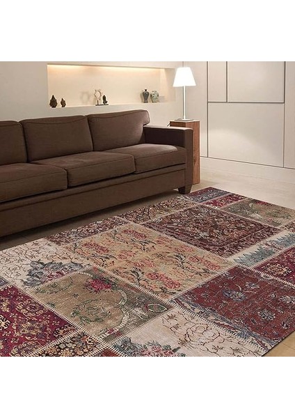 Dizayn Cortez Desenli Pamuk Tabanlı Yıkanabilen Kaydırmaz Antibakteriyel Salon Halısı 80X150 fiyatları