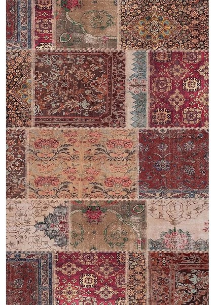 Dizayn Cortez Desenli Pamuk Tabanlı Yıkanabilen Kaydırmaz Antibakteriyel Salon Halısı 80X150 modelleri