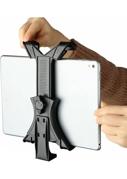 Tablet Tutucu Başlık + Tripod 90° Yönlendirme Aparatı 360 Derece Dönebilen Başlık Tüm Tripodlara Uyumlu Metal Mafsal Aparatı
