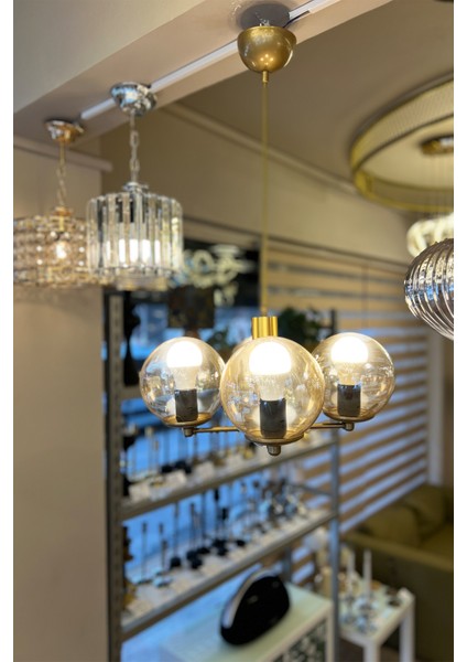 Globe Golden Up QUAD BAL SARI Cam Avize fiyatları