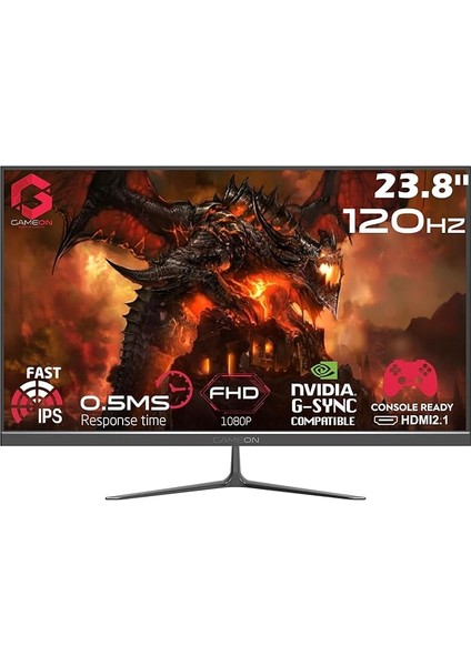 GOES24FHD120IPS Essential 23,8" Fhd, 120Hz, 0,5ms Hızlı Ips, Ps5 Destekli Siyah Oyuncu Monitörü