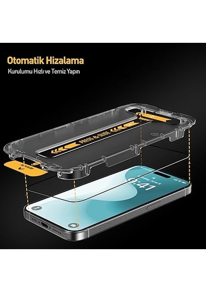 Labs iPhone 16 Serisi ile Uyumlu 5d Privacy Easyfit 2 Adet Kolay Uygulama Aparatlı Ekran Koruyucu Temperli Cam Hayalet Ekran (Iphone 16) indirimleri