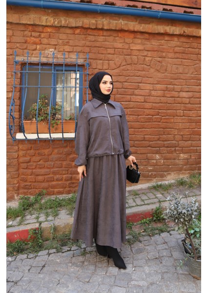 Fermuarlı Etekli Süet Takım fiyatları