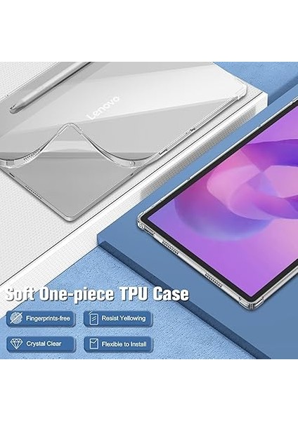 Lenovo Idea Tab Pro 12,7 Inç 2025 (TB-373FU/ TB-375FC) Için Kılıf, Şeffaf Yumuşak Tpu Kılıf, Darbeye Dayanıklı, Çizilmez Kapak, Şeffaf modelleri