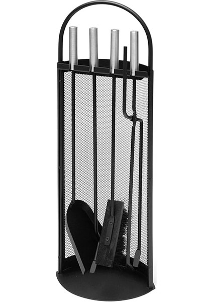 5 Li Lüx Ithal Tel Standlı Şömine-Soba Maşa Takımı Aksesuar Set 047