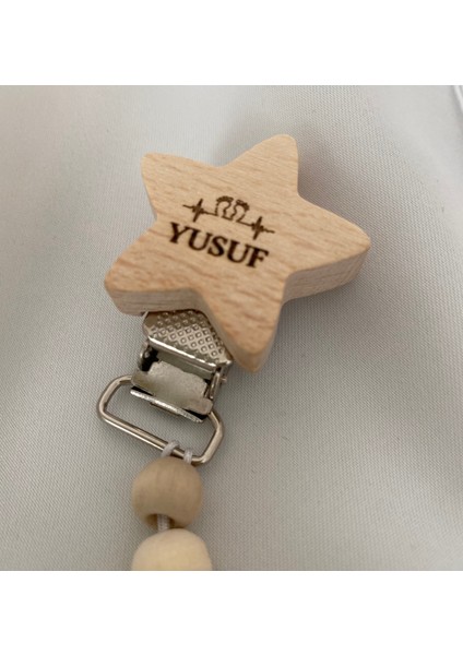 Isimli Emzik Zinciri – Doğal Ahşap Emzik Askısı – El Yapımı Bebek Hediyesi fiyatları