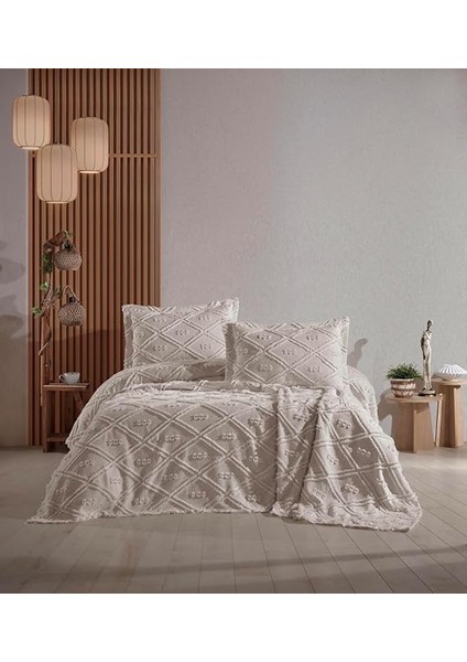 Punç Işi Çift Kişilik Yatak Örtüsü Seti (Bej) fiyatları