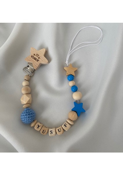 Isimli Emzik Zinciri – Doğal Ahşap Emzik Askısı – El Yapımı Bebek Hediyesi fırsatları