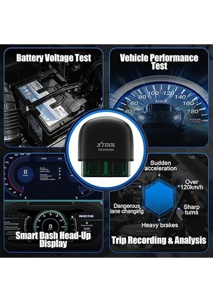 Advancer AD20 Pro Obdıı Tarama Aracı iPhone ve Android, 2023 Yeni Gelişmiş Kablosuz Obd2 Kod Okuyucu ile Tam Sistem Tanılama, Bakım Işığı Sıfırlama, Kontrol Motor Işığı Açık indirimleri