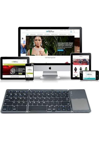 Bluetooth Klavye 3 Katmanlı Katlanabilir Portatif Taşınabilir Şık ve Kullanışlı Dokunmatik Yüzeye Sahip Klavye Windows/android/ıos/smart Tv B033 modelleri