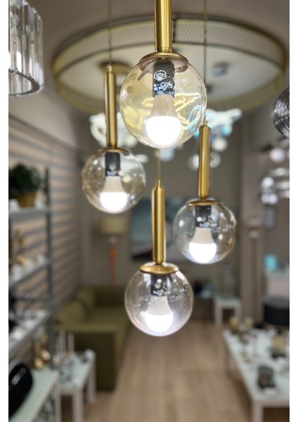 Golden Ball Special Selection 4'lü Bal Sarı Cam Avize fiyatları