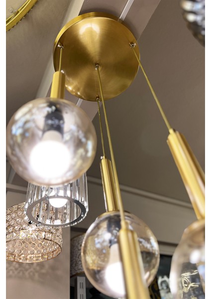 Golden Ball Special Selection 4'lü Bal Sarı Cam Avize fırsatları