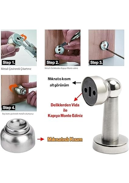 Ayaklı Metal Kapı Tutucu Çarpma Önleyici Durdurucu Stoper Vidalı Tampon Krom 1 Adet fiyatları