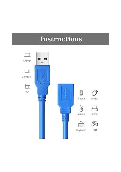 USB 3.0 Dişi Erkek Uzatma Uzatıcı Ara Bağlantı Kablosu 1 Metre 4626 indirimleri