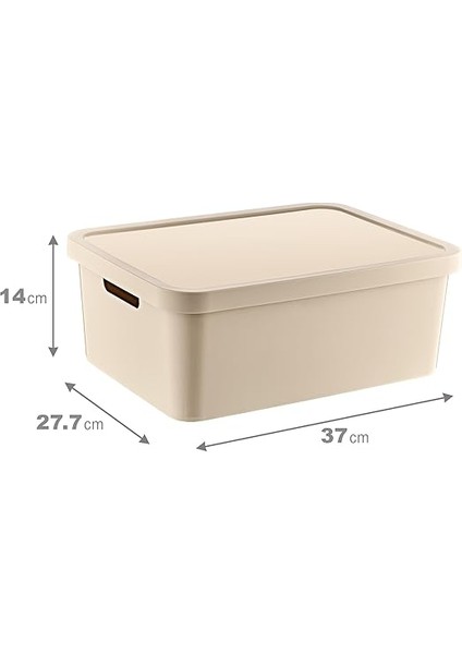 4'lü Set Stafi Çok Amaçlı Kapaklı Kutu Latte 12 Lt - Latte, Çok Amaçlı Kapaklı Kutu, Ev-Ofis-Depo Için, Kapaklı Saklama Kutusu fırsatları