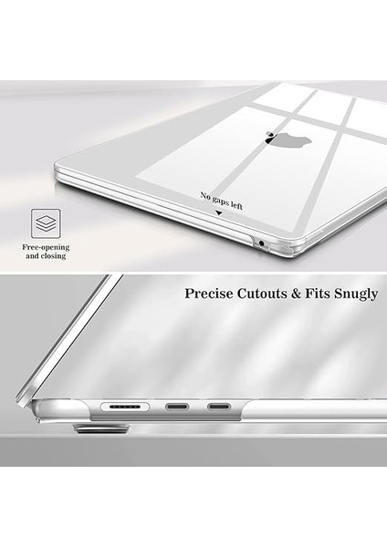 MacBook Air 15 Inç M4 M3 M2 A3241 A3114 A2941 (2025-2023) ile Uyumlu, Ultra Ince Sert Kapaklı Koruyucu Kılıf Snap Case MacBook Air 15" ile Uyumlu, Şeffaf fırsatları