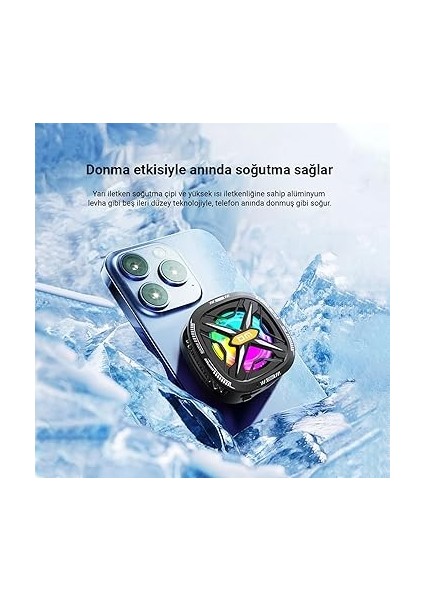 AC05 Manyetik Cep Telefonu Radyatör Soğutucu Fan Hız Kontrollü Güçlü Soğutma Fanı indirimleri