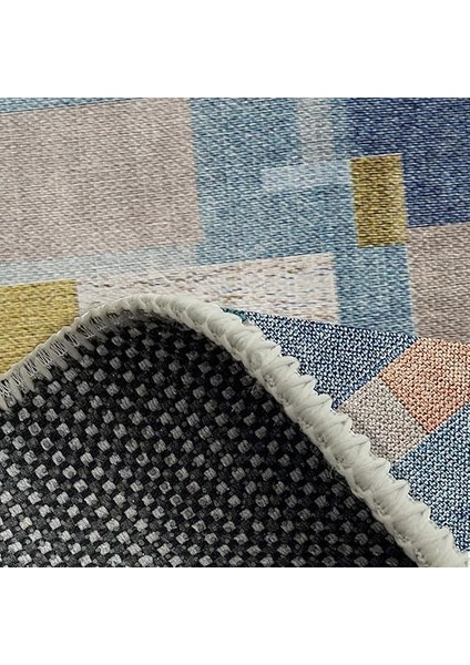 Dizayn Anelia Desenli Pamuk Tabanlı Yıkanabilen Kaydırmaz Antibakteriyel Salon Halısı 140X200 fırsatları