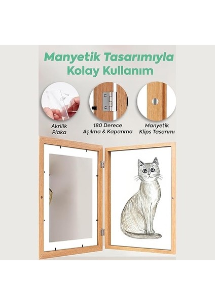 Çocuk Resim Sanat Çerçevesi – Mıknatıslı Kapaklı, Duvara Asılabilir, Etkinlik Sergileme Çerçevesi, Çocuk Çizimleri Için Katlanabilir Çerçeve, A4 (Beyaz) indirimleri