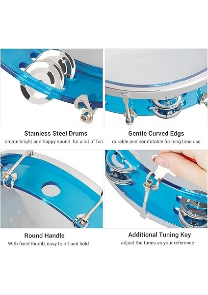 Çocuklar ve Yetişkinler Için Müzikal Tef Oyuncak Dayanıklı Abs ve Paslanmaz Çelik Yapı Partiler Için Performanslar Kilise Aktiviteleri (Blue) indirimleri