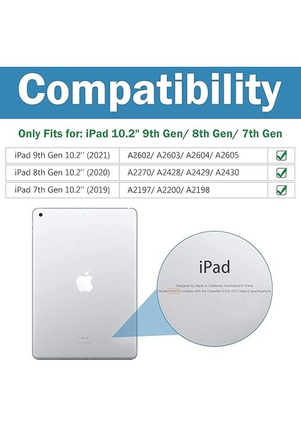 iPad 9. Nesil 2021/ 8. Nesil 2020/ 7. Nesil 2019 iPad 10.2 Için Ince Kılıf Kılıf, 10,2 Inç iPad 9/8/7 Nesil Için Kalem Tutuculu Akıllı Sert Kabuk Koruyucu Kılıf -Pembe fiyatları