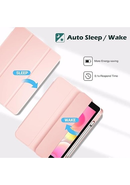iPad 9. Nesil 2021/ 8. Nesil 2020/ 7. Nesil 2019 iPad 10.2 Için Ince Kılıf Kılıf, 10,2 Inç iPad 9/8/7 Nesil Için Kalem Tutuculu Akıllı Sert Kabuk Koruyucu Kılıf -Pembe indirimleri