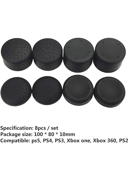 8 Parça Denetleyici Joystick Thumb Grips Stick Cap Ps5 Ps4 Ps3 Ps2 Xbox One 360 Için, Yedek Silikon Analog Başparmak Kavrama Sopa Kapağı, Oyun Kolu Koruyucu Aksesuarları indirimleri