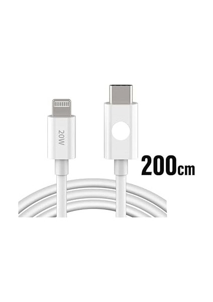 Type-C (Usb-C) To Lightning Şarj Kablosu 20W Data Transfer ve Hızlı Şarj Kablosu 2 Metre Beyaz iPhone 14/13/12/11 Pro Max Mini X/xr/xs/x/8/7/6/6s/se Plus Serileriyle Uyumlu Pd IPHONE fırsatları