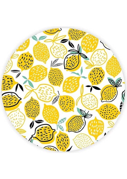10011505223 Sarı Limonlar Cam Kesme Tahtası, Çap 32CM