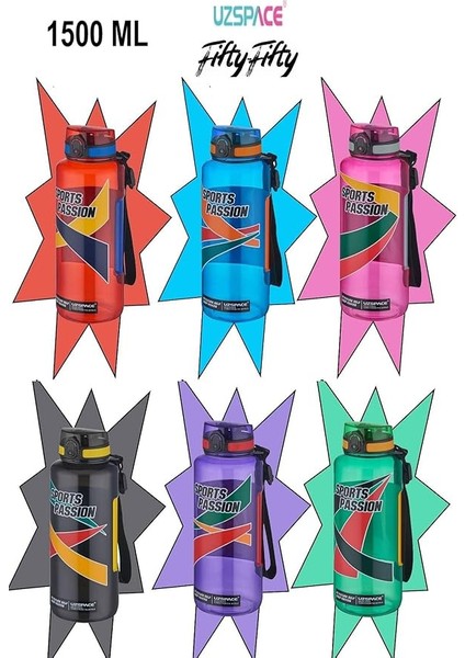 Sports Passion Mega Büyük Boy 1500 ml Tritan Su Matarası Kaydırmaz Tutma Özelliği modelleri