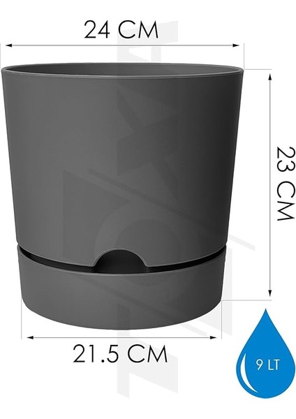 2 Adet Begonya Saksı Tabaklı Drenajlı Mat Plastik Çiçek Saksısı (Karışık 1, 9 Litre) fiyatları