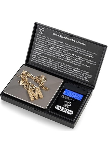 Dijital Cep Tartısı - 500G Kapasite, 0.01G Hassasiyet, 7 Ölçü Birimi, Dara Fonksiyonu, Büyük Ekran, Otomatik Kapanma