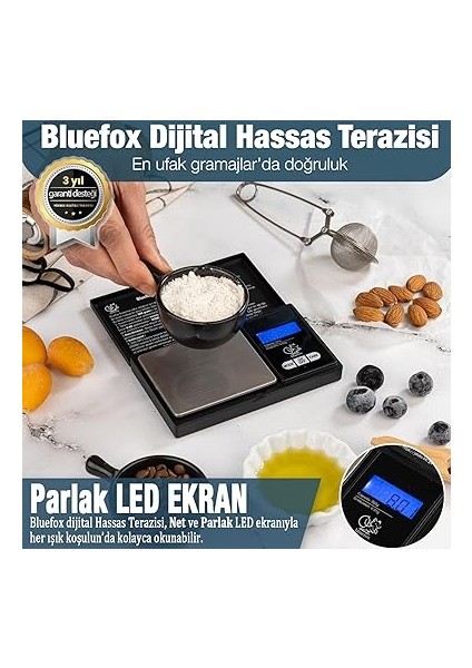 Dijital Cep Tartısı - 500G Kapasite, 0.01G Hassasiyet, 7 Ölçü Birimi, Dara Fonksiyonu, Büyük Ekran, Otomatik Kapanma fiyatları
