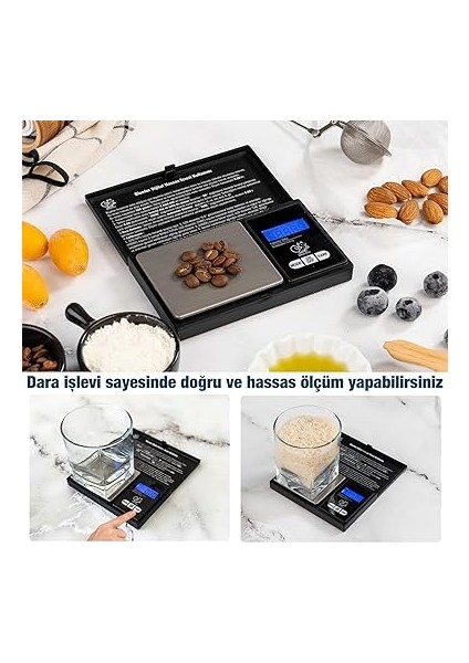 Dijital Cep Tartısı - 500G Kapasite, 0.01G Hassasiyet, 7 Ölçü Birimi, Dara Fonksiyonu, Büyük Ekran, Otomatik Kapanma indirimleri