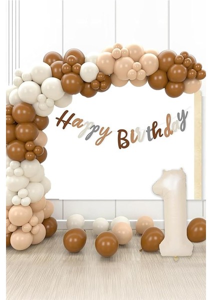 Gitti Retro Renkler Büyük Balon Zincir ve Doğum Günü Seti (1)