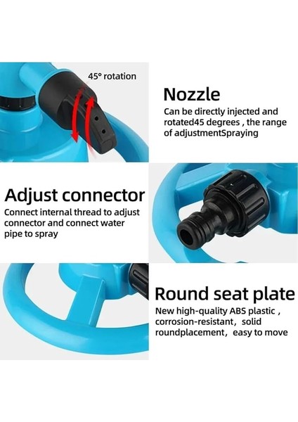 Profesyonel 5 Farklı Kademeli Bahçe Tarla Sulama Başlığı Döner Fıskiye Döner Başlıklı Fıskıye indirimleri