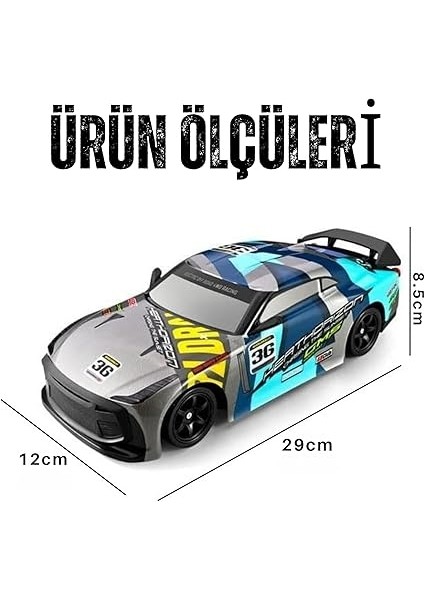 30 Km Hız Yapan Uzaktan Kumandalı Araba Şarjlı Drift Atan Hız Vitesli LED Işıklı 2 Kademeli Hız Vitesi 2 Farklı LED Işıklı Farlar Yedek Drift Lastikler (Spor) fırsatları