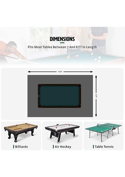 Sports Vinil Bilardo Masası Örtüsü - Oyun Masası Için Bilardo Ekipmanları ve Bilardo Masası Aksesuarları, Ağırlıklı Köşeleri ile Ağır Hizmet Tipi Siyah modelleri