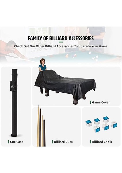 Sports Vinil Bilardo Masası Örtüsü - Oyun Masası Için Bilardo Ekipmanları ve Bilardo Masası Aksesuarları, Ağırlıklı Köşeleri ile Ağır Hizmet Tipi Siyah fırsatları