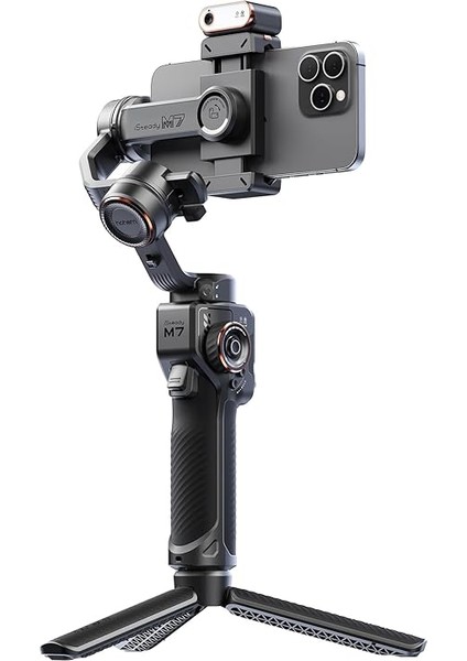 Isteady M7 Gimbal Sabitleyici, Akıllı Telefon Için, 3 Eksenli Telefon Gimbal, iPhone ve Android Için Gimbal Sabitleyici, Dolgu Işıklı Aı Izleme Sensörü, 1,4 Inç Çıkarılabilir Dokunmatik Ekran fırsatları