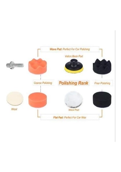 Oto Kaporta Boya Polisaj Seti Saf Yün Bone ve Keçe Cırt Taban Sünger Matkap Aparatı Takımı 80MM indirimleri